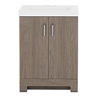 Spring Mill Cabinets Callen Freestanding Bathroom 2-Door Cabinet and White Single-Sink Vanity Top, 24.25