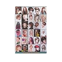 Posters Women's Hairstyle Poster Modern Fashion Barber Beauty Salon Poster Hair Salon Decoration Poster Canvas Painting Posters And Prints Wall Art Pictures for Living Room Bedroom Decor 24x36inch(60