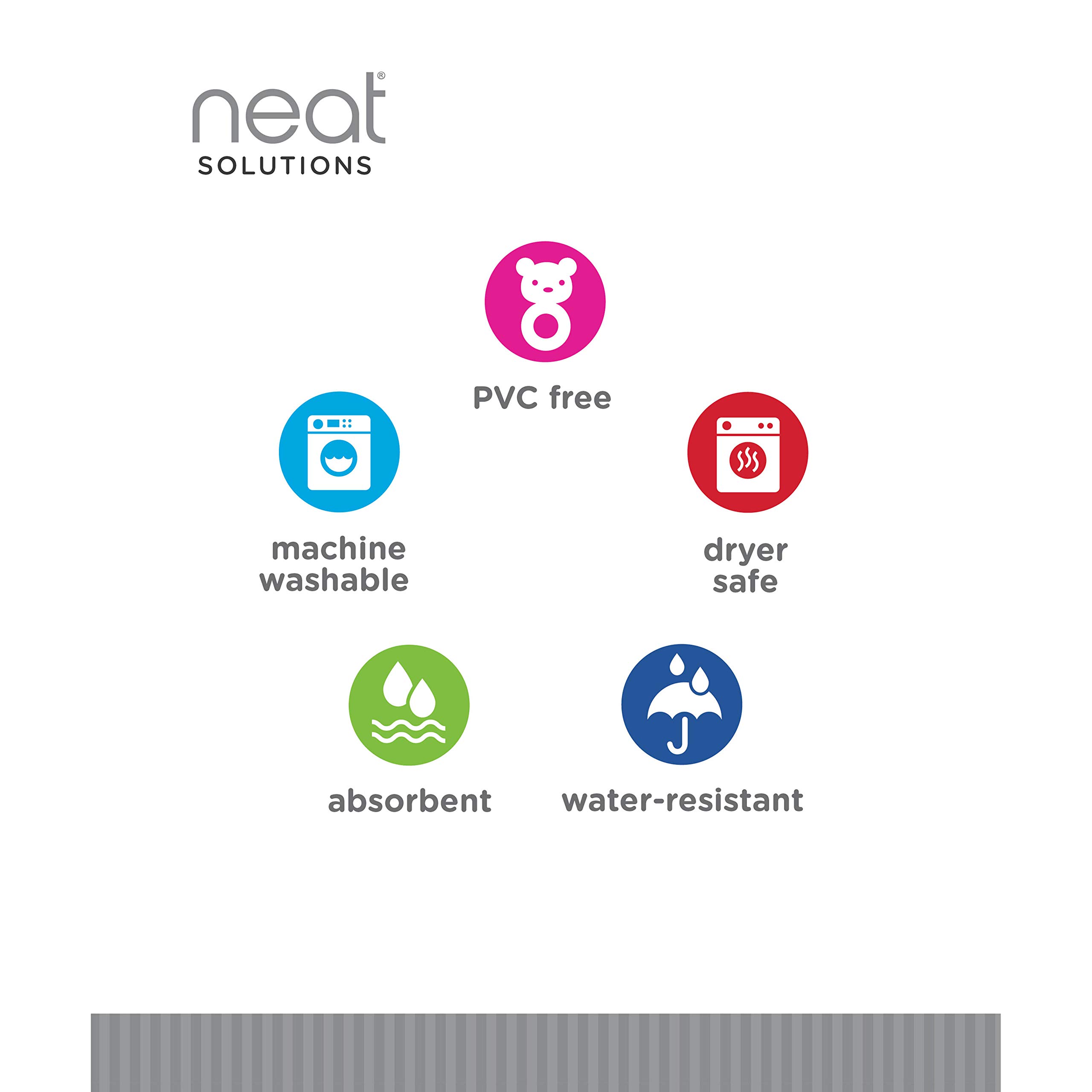 Neat Solutions 5 Pack Aspirational Bib Set with Mixed Fabrics & Water Resistant Inner Core - Girl, Grey Oatmeal While