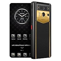 METAVERTU 2 Luxury Custom Made - 18K Gold Blade Edition with Black Ink Calfskin Web3 AI Phone - Black (1, TB)