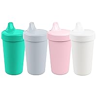 Re-Play Made in USA 10 Oz. Sippy Cups for Toddlers, Pack of 4 - Reusable Spill Proof Cups for Kids, Dishwasher/Microwave Safe - Hard Spout Sippy Cups for Toddlers 3.13