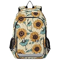 ALAZA Vintage Sunflowers Floral Backpack Bookbag Laptop Notebook Bag Casual Travel Daypack for Women Men Fits15.6 Laptop