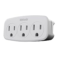 Woods 41013 Wall Adapter with 3 Grounded Power Outlets, One Size, White