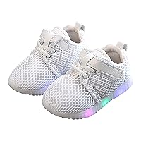 Children's Sneakers Gradient LED Light Shoes Daddy Shoes Lace Up Soft Soles Girls Light up Shoes