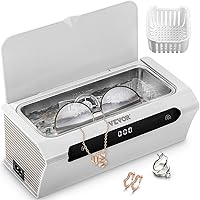 VEVOR Ultrasonic Jewelry Cleaner, 45 kHz 500ML, Professional Ultra Sonic Cleaner w/Touch Control, Digital Timer, Cleaning Basket, Stainless Steel Ultrasound Cleaning Machine for Watches Glasses White