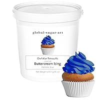 Global Sugar Art Cake & Cupcake Buttercream Frosting, Decorator Icing Patriotic Blue, Firm, 16 Ounces by Chef Alan Tetreault