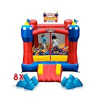 Magic Castle - Inflatable Bounce House - Blower - Premium Quality - Indoor/Outdoor - with 8 Sand Bag Anchors for Indoors