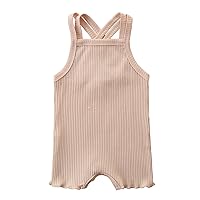 Infant Girls Boys Jumpsuit Crisscross Spaghetti Straps Sleeveless Bodysuit Summer Clothes Home Wear