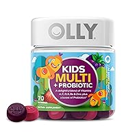 OLLY Kids Multivitamin + Probiotic Gummy, Digestive and Immune Support, Vitamins A, D, C, E, B, Zinc, Chewable Supplement, Berry, 35 Day Supply - 70 Count