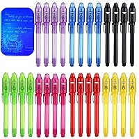 SCStyle Invisible Ink Pen 31Pcs Latest Spy Pen with uv Light Magic Spy Marker Kid Pens for Secret Message and Birthday Party,Writing Secret Message for Easter Day Halloween Christmas Party Bag Gift