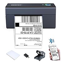 Bluetooth Shipping Label Printer - Wireless 4x6 Thermal Label Printer for Shipping Packages, Desktop Label Printer Compatible with Shopify, Ebey, Amazon, Etsy, FedEx, UPS, Small Business