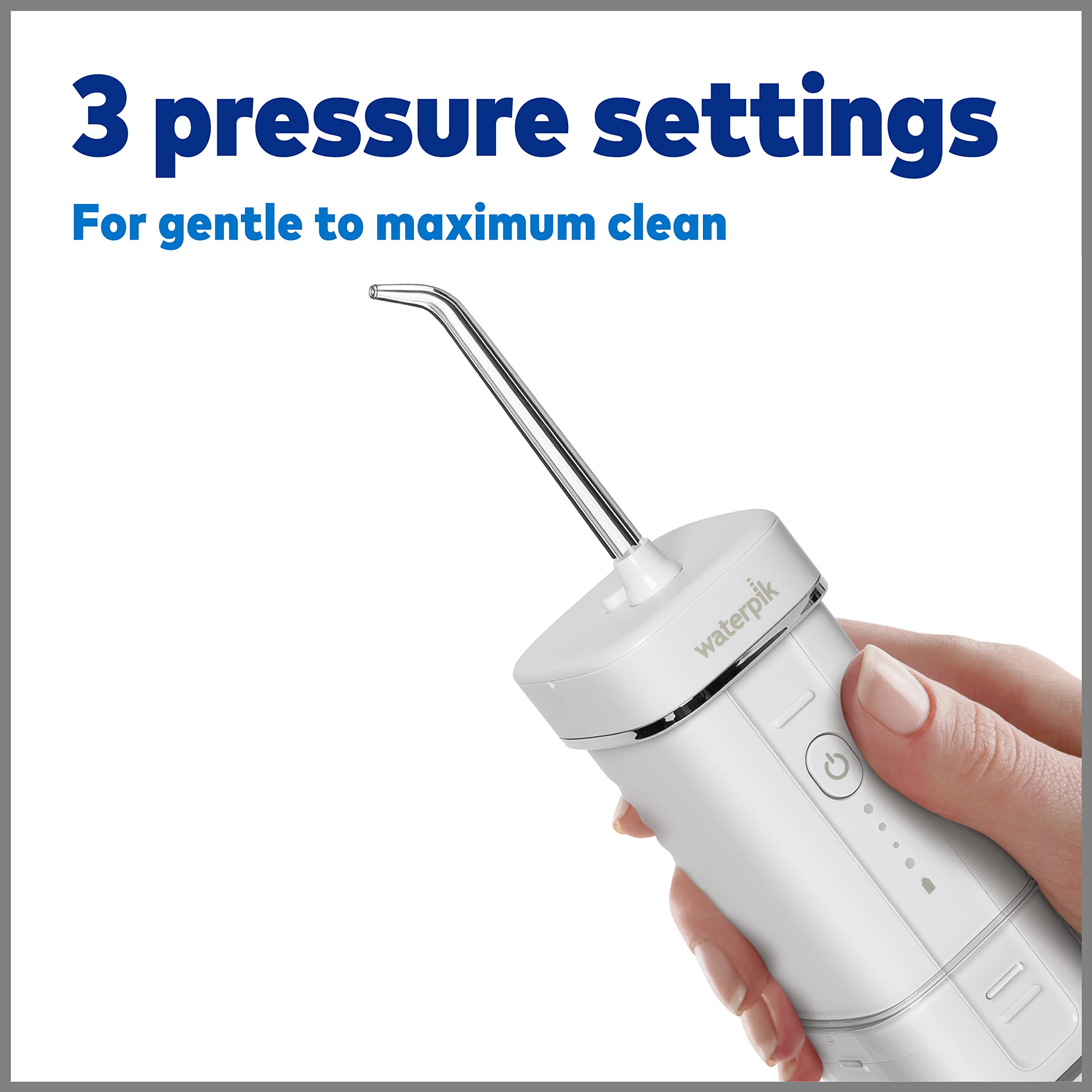 Waterpik Cordless Slide Professional Water Flosser, Portable Collapsible for Travel and Storage, with Travel Bag and 4 Tips, ADA Accepted, Rechargeable and Waterproof, White WF-17CD010-1
