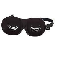 Bucky Ultralight Comfortable Contoured Travel and Sleep Eye Mask, Black Eyelash, One Size (5824)
