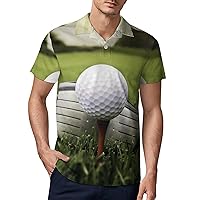 Golf Men's Polo Shirt Short Sleeve Sport Shirts Casual Golf T-Shirt for Work Fishing