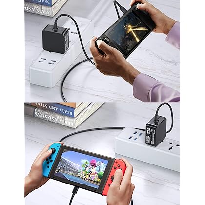 45W Charger for Steam Deck and Switch, AC Adapter Steam Charger Fast USB-C Steam Power Adapter for Nintendo Switch/Lite/OLED/Xbox Controller/Phone/Tablet/Laptop with 5.9FT USB Type C Cable