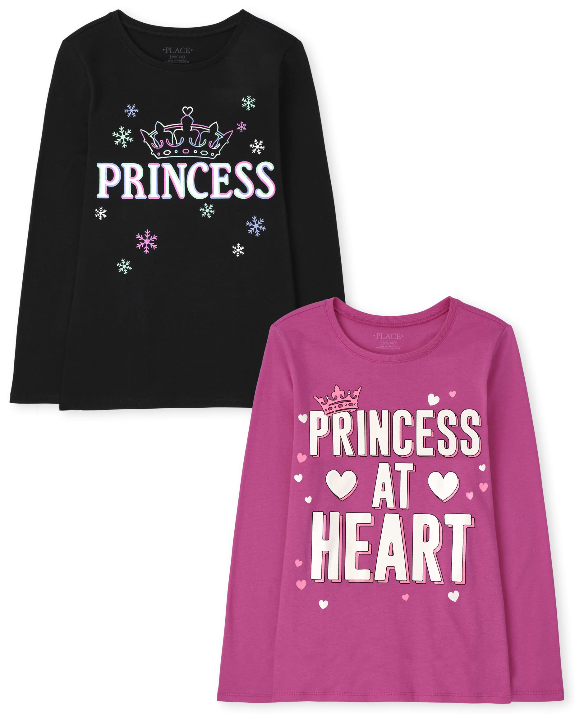 The Children's Place girls Long Sleeve Graphic T shirt 2 Pack