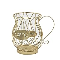 Coffee Pod Holder,Mug Shape Coffee Capsule Storage Basket Organizer for for Coffee Station Bar Decor Restaurant Tea Room Kitchen Countertop (Gold)