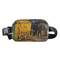 Van Gogh Cafe Terrace Belt Bag for Women Men Water Proof Fanny Bag with Adjustable Shoulder Tear Resistant Fashion Waist Packs for Outdoor Sports