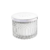 1136040CL Faceted Crystal Glass Candle with Lid-Prosecco, Clear