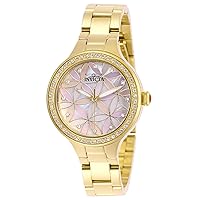Invicta Women's Wildflower Quartz Gold Watch with Pink Dial (Model 28822)