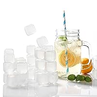 Reusable Ice Cube Plastic Ice Cubes 25 Pack White Refreezable Ice Cubes for Drinks, Whiskey, Vodka or Coffee, Washable Fake Ice Cubes Chill Drinks Without Diluting &Melting