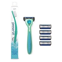 Preserve Ocean Plastic Initiative (POPi) Kit: POPi Shave 5 Razor System, POPi Replacement Cartridges (4ct) and POPi Toothbrush (Soft, 1ct), Made in USA from Recycled Ocean Plastic Neptune Green Bundle