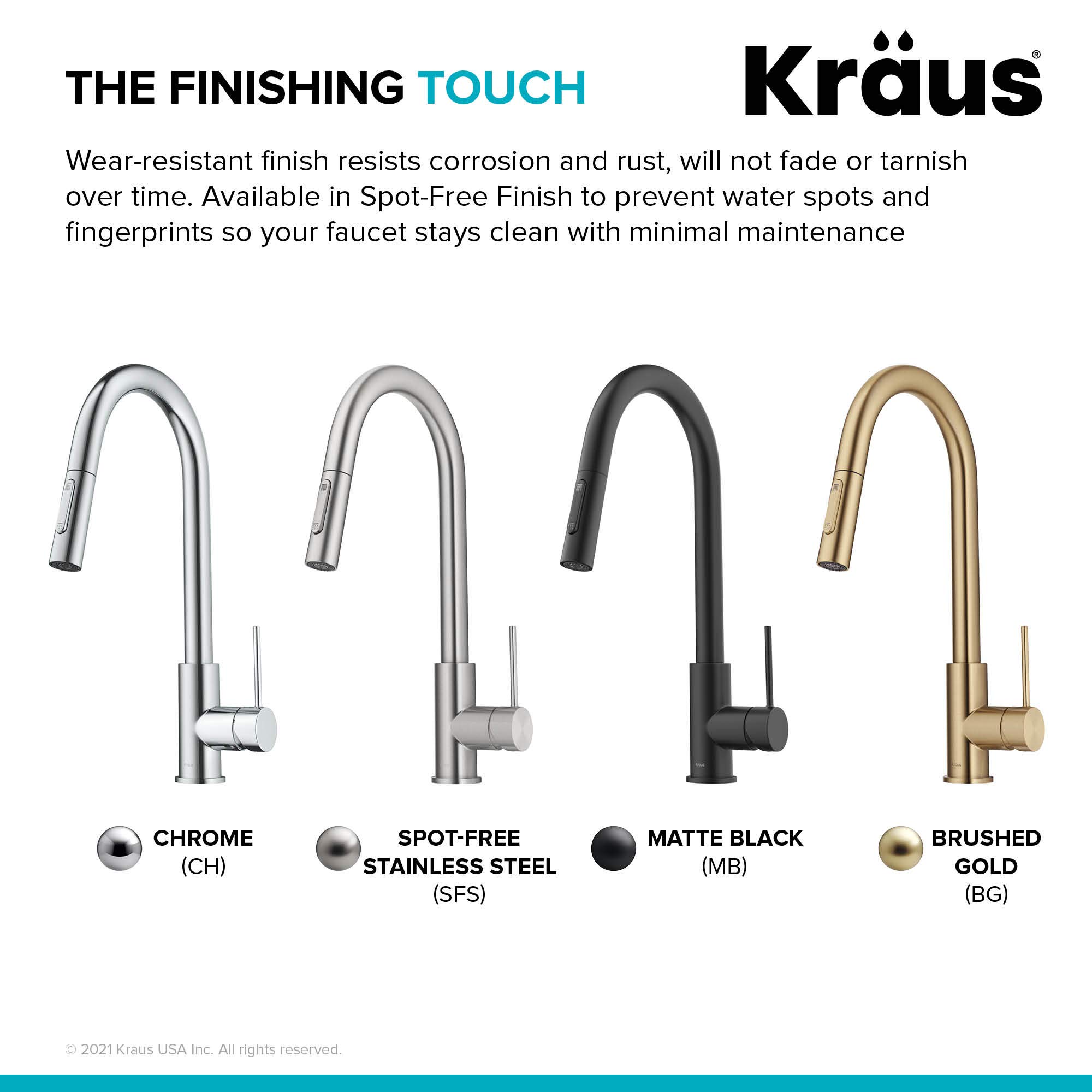 Kraus KPF-3104SFS Oletto Contemporary Pull-Down Single Handle Kitchen Faucet, 16.25 inch, Spot Free Stainless Steel