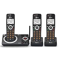 AT&T CL82319 DECT 6.0 3-Handset Cordless Phone for Home with Answering Machine, Call Blocking, Caller ID Announcer, Intercom and Long Range, Black