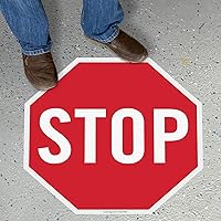 SmartSign “Stop” Anti Slip Adhesive Octagonal Floor Sign | 24