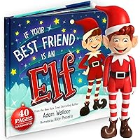 Elf Doll Christmas Elf Toy with Elves Book for Children, If Your Best Friend is an Elf, Hardcover Christmas Books for Kids 40 Pages by Adam Wallace, 10 inch Elfs, Gift for Christmas