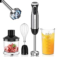 Wancle Immersion Hand Blender Electric 500Watt for Soup, Smoothie, Puree,  Baby Food