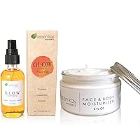 The Perfect Pair – Natural Face and Body Moisturizer for Sensitive Skin. (4 oz) & Turmeric and Rosehip Face Oil Glow (2 oz)