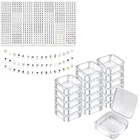 Mathtoxyz 1400 Pieces Letter Beads Kit (Black) and 18Pcs Small Bead Organizers and Storage