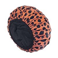 Auban Shower Cap, Shower Cap for Women Terry Cloth Lined EVA Exterior Reusable Double Layer Waterproof, Large Bath Hair Cap for All Hair Lengths, Hotel Travel Essentials Accessories Deep Conditioning Hair Care Cleaning Supplies