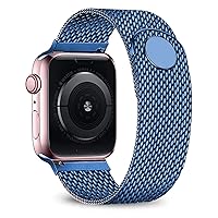 for Apple Watch Band 40mm 44mm 38mm 42mm Metal Belt Stainless Steel Bracelet Series 7 6 5 4 3 (Color : Blue, Size : 38 or 40 mm)