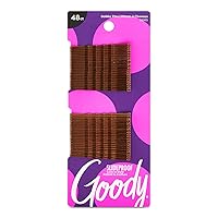Slideproof Womens Bobby Pin-48 Count,Crimpled Brown - 2 Inch Pins Helps to Keep Your Hair Pain Free, In Place and Secured-For All Hair Types, Accessories to Style With Ease and (Pack of 1)