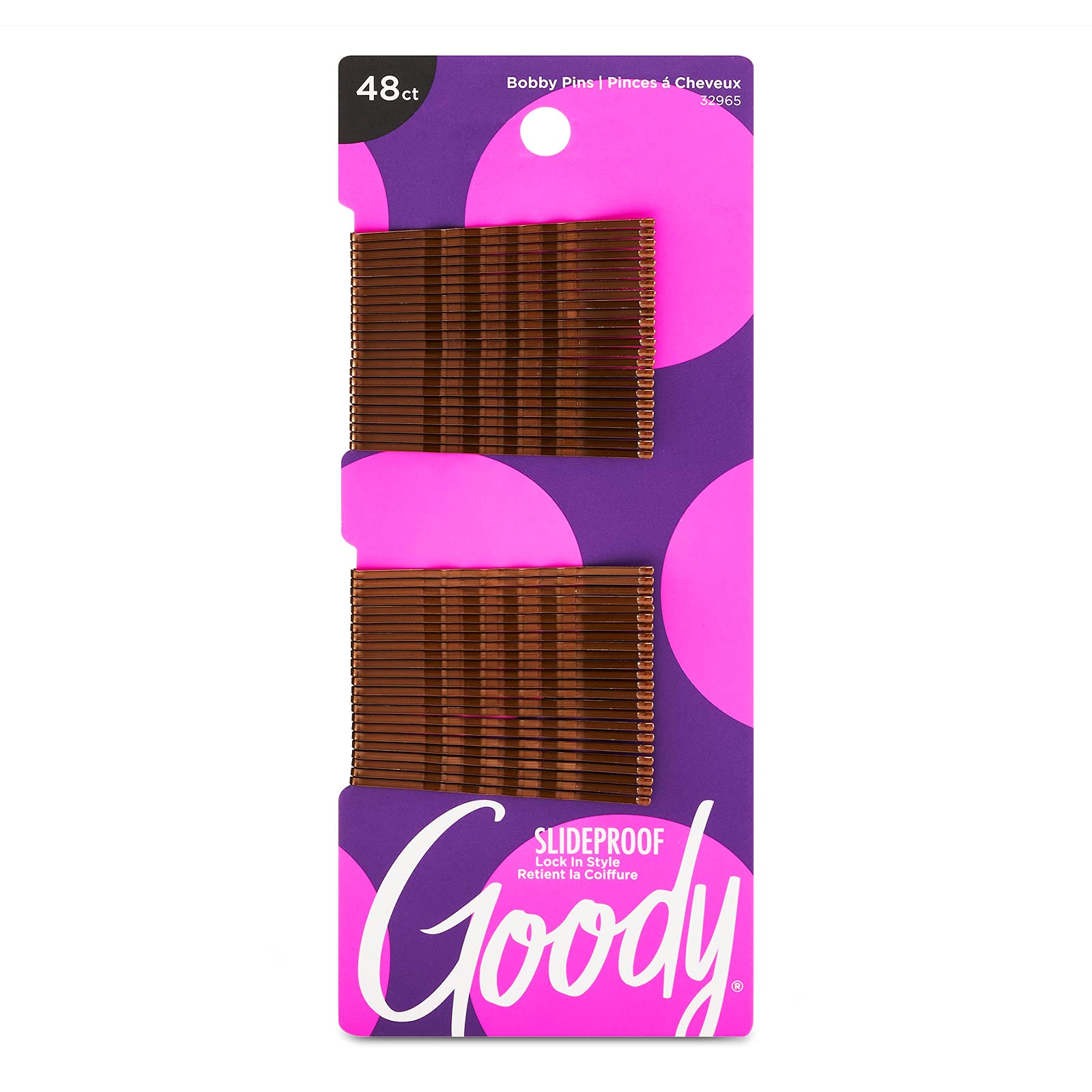 Goody Slideproof Womens Bobby Pin-48 Count, Brown - 2 Inch Pins Help Keep Hairs In Place-Hair Accessories to Style With Ease and Keep Your Hair Secured-For All Hair Types-Pain Free(Pack of 1)