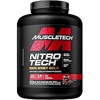 Whey Protein Powder | MuscleTech Nitro-Tech Whey Gold Protein Isolate Smoothie Mix for Muscle Gain | Chocolate, 5 lbs (69 Serv) (package varies)