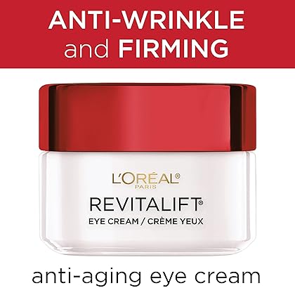 L'Oréal Paris Revitalift Anti-Wrinkle and Firming Eye Cream, Reduce Dark Circles, Pro Retinol, Fragrance Free 1.7 oz