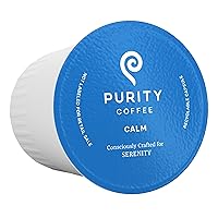 Purity Coffee CALM Decaf Medium Roast Organic Coffee - USDA Certified Organic Specialty Grade Arabica Single-Serve Coffee Pods - Third Party Tested for Mold, Mycotoxins & Pesticides - 12 ct Box