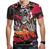 Men's Cool T Shirt with Graffiti Graphic Print, Street Novelty Tee, Best Birthday Gifts