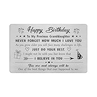Granddaughter Birthday Card Gifts, Engraved Metal Wallet Card