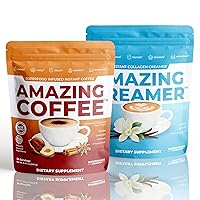 Superfood-Coffee &-Creamer - French Roast - 12 Natural Superfoods and Keto-Creamer with Hyaluronic Acid & MCT Oil [Cocoa & Salted Caramel]