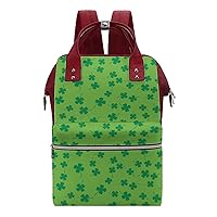 Leaves of Clover Casual Travel Laptop Backpack Fashion Waterproof Bag Hiking Backpacks Red-Style
