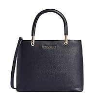 Faux Leather Women's Handbag, BLACK