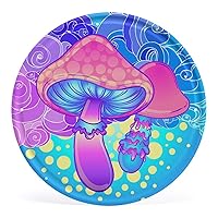 Magic Colorful Mushroom Circular Tin Painting Iron Plate Hanging Poster Welcome Sign Picture Fashion Decor for Home
