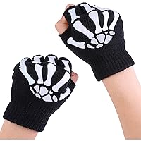 1/2/5 Mitten Fingerless The Kids Pairs Warm Knitted in Glow Dark Skeleton Gloves Kids Gloves Mittens Kids Silk Glove Liners