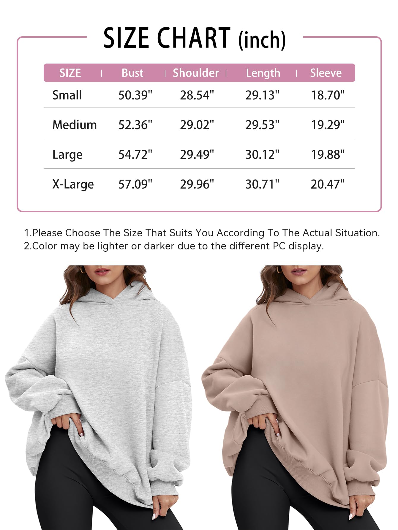 Buy ATHMILE Hoodies for Women Oversized Sweatshirt Plus Size