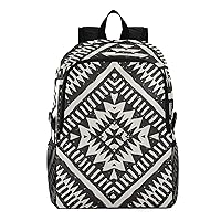 ALAZA Ethnic Tribal Aztec Stripes Ornamental Geometric Pattern Hiking Backpack Packable Lightweight Waterproof Dayback Foldable Shoulder Bag for Men Women Travel Camping Sports Outdoor