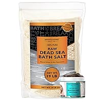 20 lbs Raw Dead Sea Bath Salt in Resealable Pack with 100% Pure Dead Sea Mud Facial Mask - 5 Minute Mask - No Ingredients Added